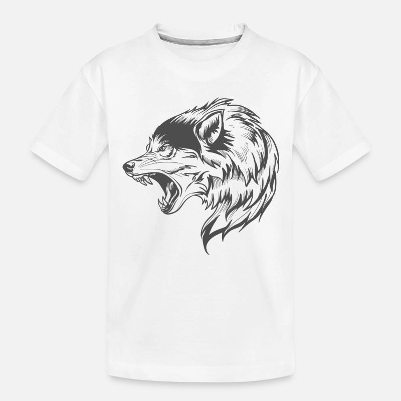 wolf - Kinder Premium Bio T-Shirt - Weiß
