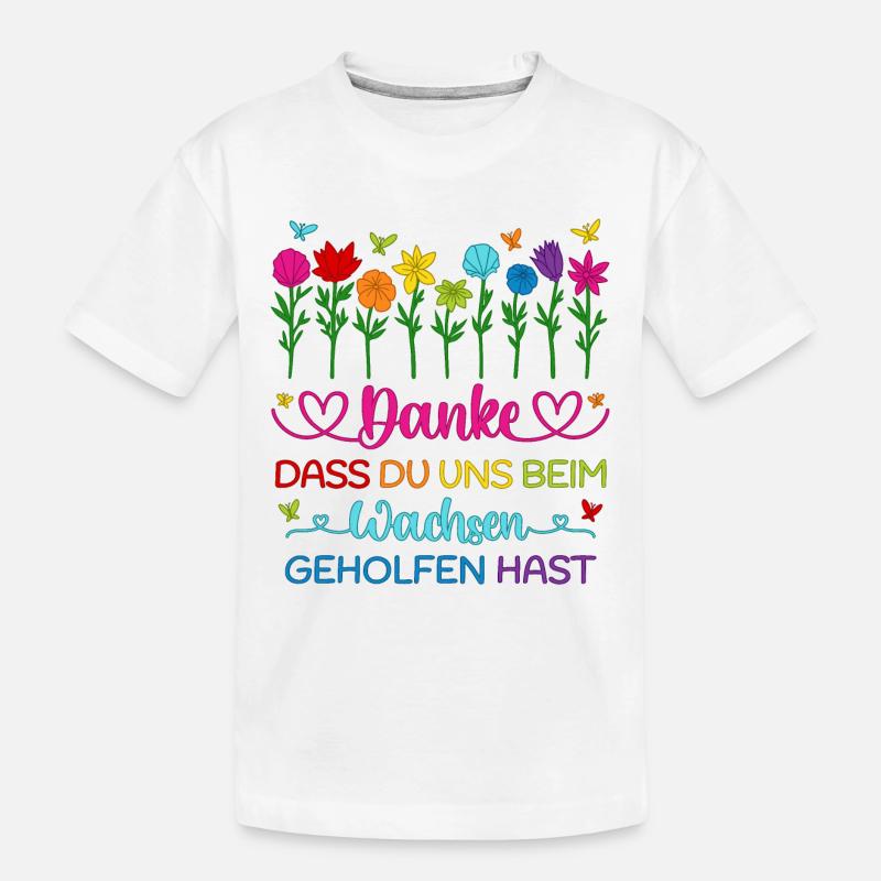 Kindergarten Danke Blumen Wachsen Abschied Kita - Kinder Premium Bio T-Shirt - Weiß