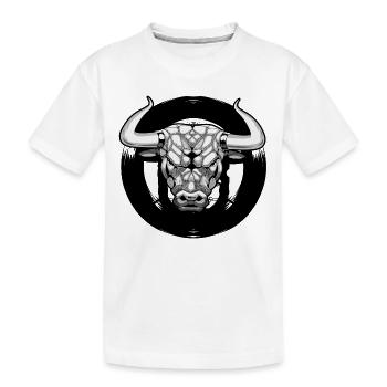 Stier Rind Spanien Hörner Hufe Kuh Rinder wild - Kinder Premium Bio T-Shirt - Weiß - Vorne