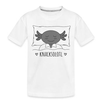 Axolotl Knacksolotl knacken pennen schlafen - Kinder Premium Bio T-Shirt - Weiß - Vorne