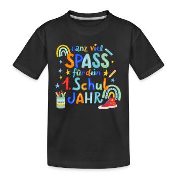Schule, Erste Klasse - Kinder Premium Bio T-Shirt - Schwarz - Vorne