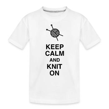 Tricot / Tricoter / Tricoteuse / Broderie - T-shirt bio Premium Enfant - blanc - Devant