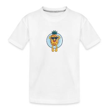 Coole Schwimmende Ananas - Kinder Premium Bio T-Shirt - Weiß - Vorne
