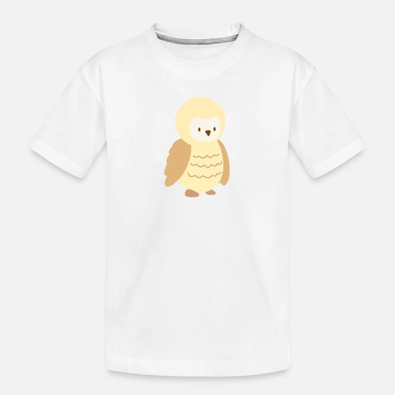 Kleine beige Eule - Kinder Premium Bio T-Shirt - Weiß