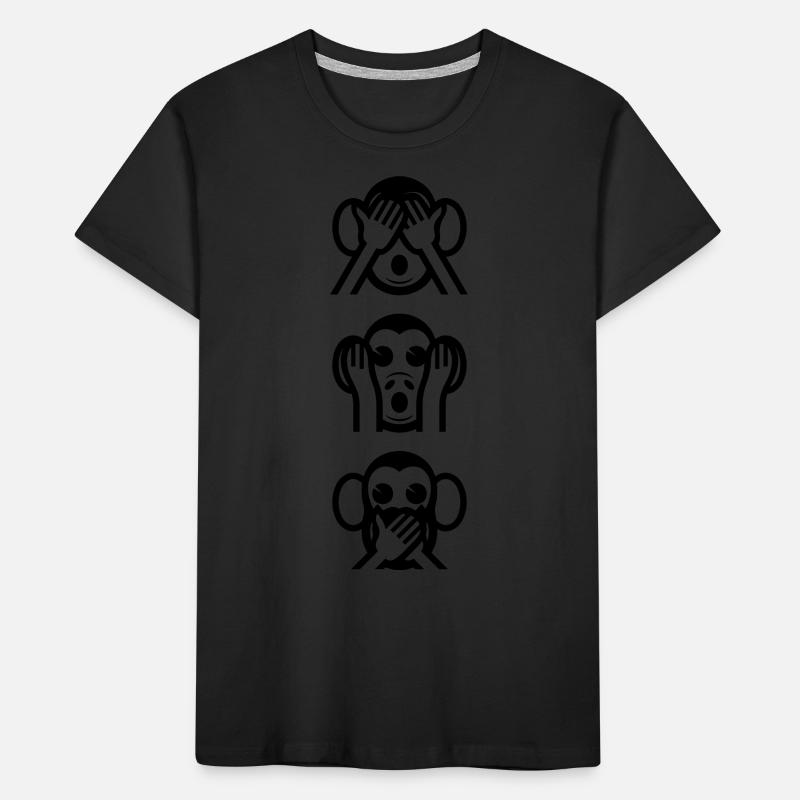 Three Wise Monkeys Vertical Kids' Premium Organic T-Shirt