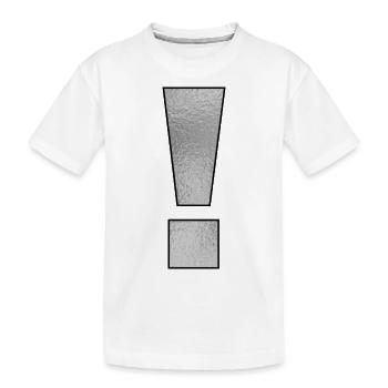 Satzzeichen Ausrufezeichen ! Silber - Kinder Premium Bio T-Shirt - Weiß - Vorne