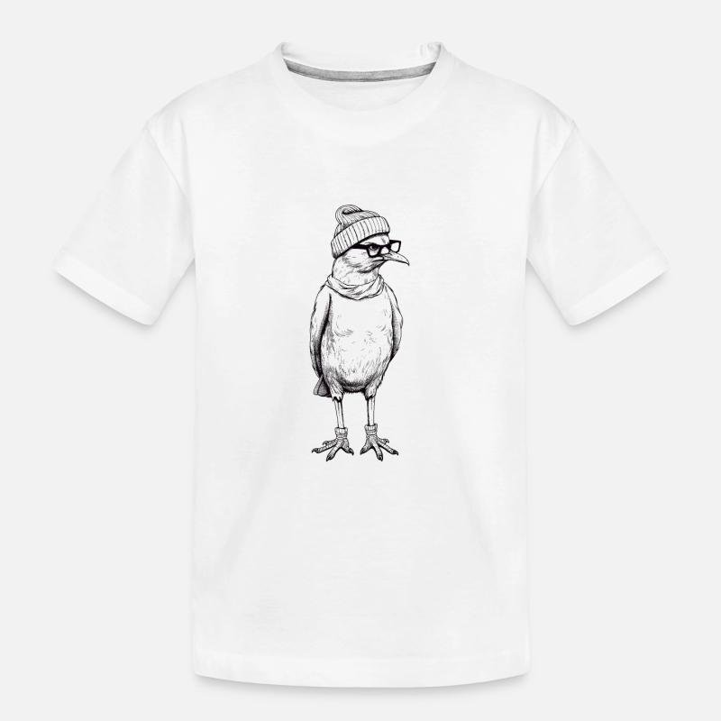 Hipster Möwe - Kinder Premium Bio T-Shirt - Weiß