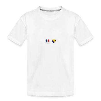 Frankreich und Bosnien und Herzegowina - Kinder Premium Bio T-Shirt - Weiß - Vorne