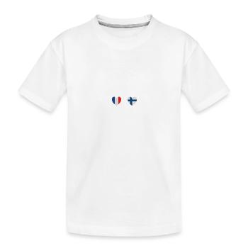 France et Finlande Drapeau finlandais Drapeaux - T-shirt bio Premium Enfant - blanc - Devant