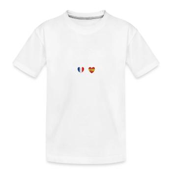France et Espagne Drapeau espagnol Drapeaux - T-shirt bio Premium Enfant - blanc - Devant