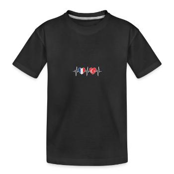 Drapeau turc de la France et de la Turquie - T-shirt bio Premium Enfant - noir - Devant