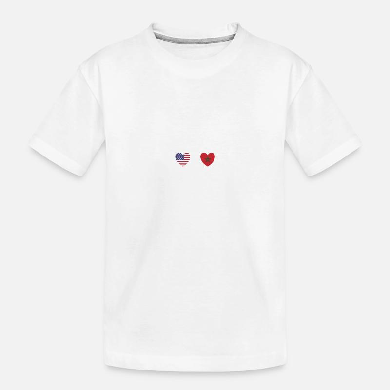 Drapeau des États-Unis et du Maroc Drapeaux marocains - T-shirt bio Premium Enfant - blanc