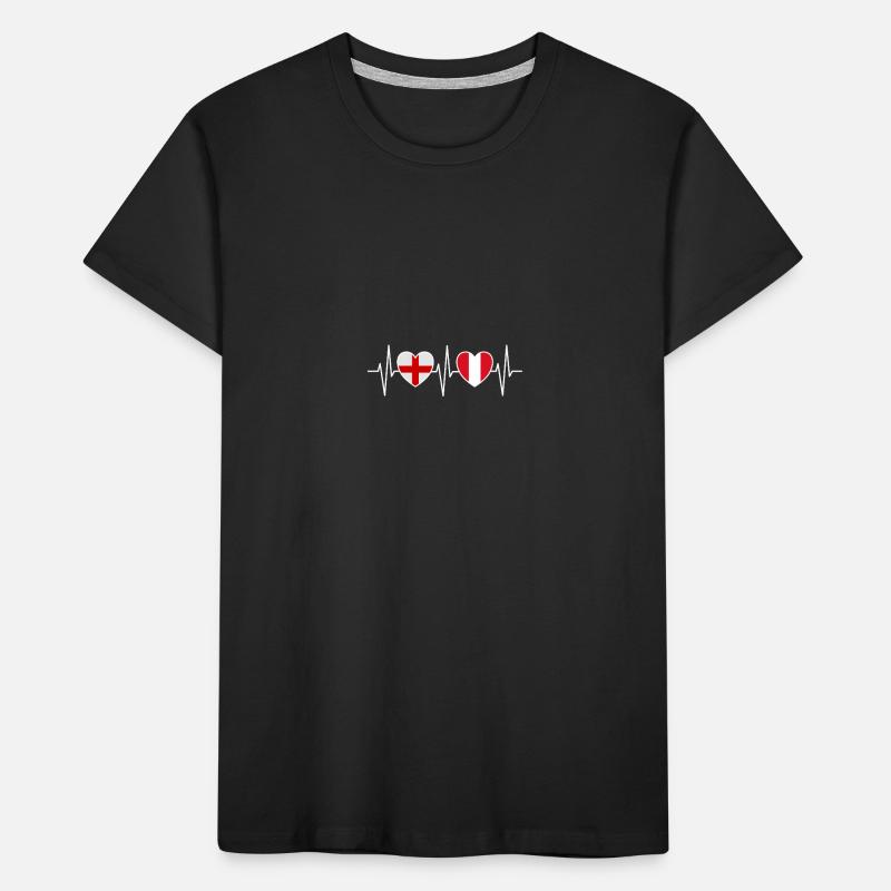 Angleterre et Pérou Drapeau péruvien Drapeaux T-shirt bio Premium Enfant