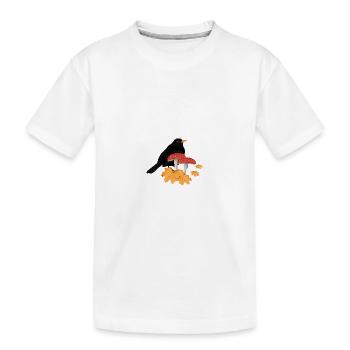 merle d’automne oiseau ornithologue Halloween - T-shirt bio Premium Enfant - blanc - Devant