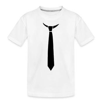 Krawatte - Kinder Premium Bio T-Shirt - Weiß - Vorne