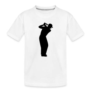 Golfer beim Abschlag - Kinder Premium Bio T-Shirt - Weiß - Vorne