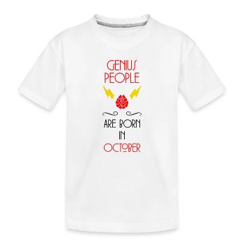 Genie Born October Baby Gift - Kids' Premium Organic T-Shirt - white - Front