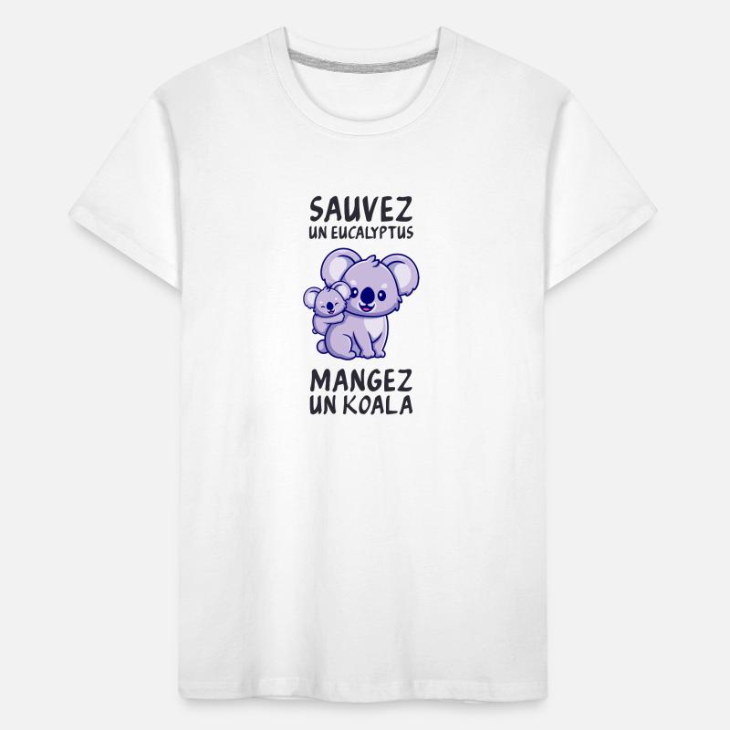 Retten Sie einen Eukalyptus, essen Sie einen Koala. Kinder Premium Bio T-Shirt