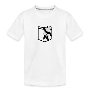 Shirt pocket Panda Pocket Panda - Kids' Premium Organic T-Shirt - white - Front