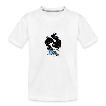 Astronaute - Main mug café espace - T-shirt bio Premium Enfant - blanc - Devant