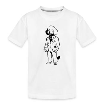 Doodle-Hund im Anzug - Kinder Premium Bio T-Shirt - Weiß - Vorne