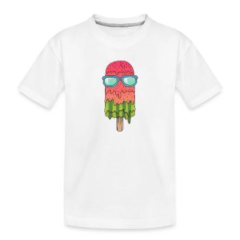 Melon ice cream (sunglasses) - Kids' Premium Organic T-Shirt - white - Front