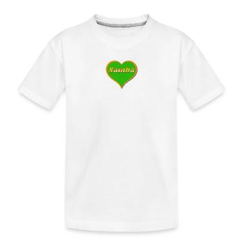 Samba Herz - Kinder Premium Bio T-Shirt - Weiß - Vorne