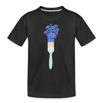 Pinceau floral - T-shirt bio Premium Enfant - noir - Devant