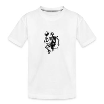 Halloween Skelette spielen Basketball - Kinder Premium Bio T-Shirt - Weiß - Vorne