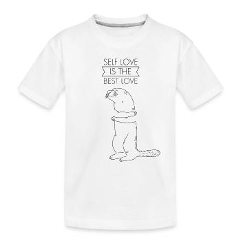 Otter Self-Love Hug Valentine's Day Love - Kids' Premium Organic T-Shirt - white - Front