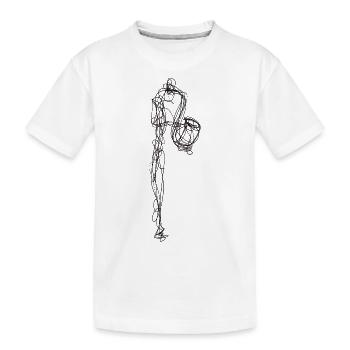 Saxophon - Kinder Premium Bio T-Shirt - Weiß - Vorne