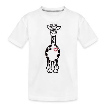 Giraffe mit Herz gewaltfreie Kommunikation - Kinder Premium Bio T-Shirt - Weiß - Vorne