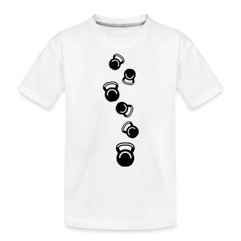 Dumbbell weights icon - Kids' Premium Organic T-Shirt - white - Front