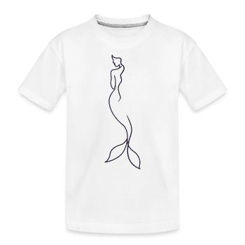 Meerjungfrau Silhouette Märchen Hand gezeichnet - Kinder Premium Bio T-Shirt - Weiß - Vorne