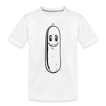 Cucumber Outline - Kids' Premium Organic T-Shirt - white - Front