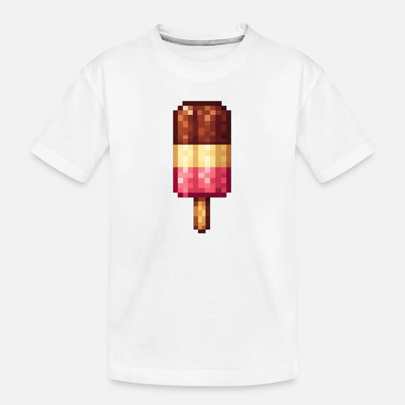 Glaces rétro pixelisées - T-shirt bio Premium Enfant - blanc