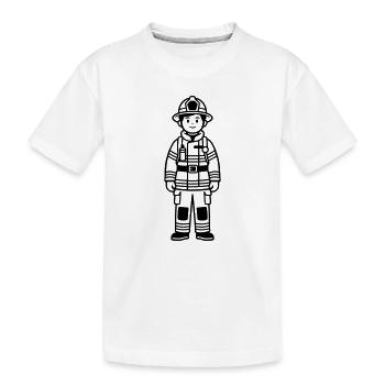 Feuerwehr - Kinder Premium Bio T-Shirt - Weiß - Vorne