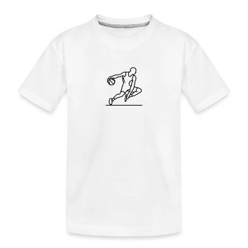 Minimalist basketball player in action - Kids' Premium Organic T-Shirt - white - Front