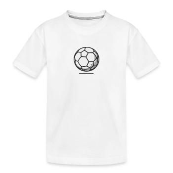 Minimalistisches Fußball-Linien-Art-Design - Kinder Premium Bio T-Shirt - Weiß - Vorne