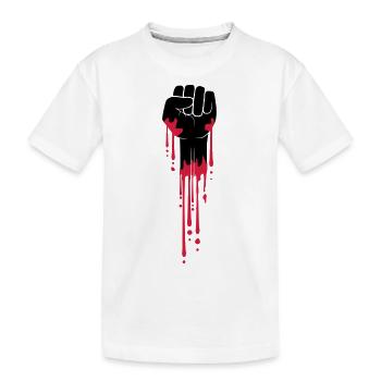 blood fist revolution drops stamp graffiti far - Kids' Premium Organic T-Shirt - white - Front