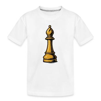 Golden Bishop Chess Icon - Kids' Premium Organic T-Shirt - white - Front