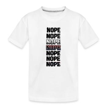 Nein, Neon-Glitch-Textstack - Kinder Premium Bio T-Shirt - Weiß - Vorne