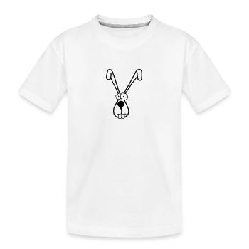 Tierkopp: Zweiohrhase - Kinder Premium Bio T-Shirt - Weiß - Vorne