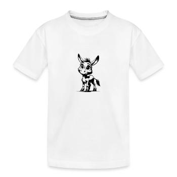Mignon petit âne dessin au crayon - T-shirt bio Premium Enfant - blanc - Devant