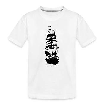 Ship - Kids' Premium Organic T-Shirt - white - Front