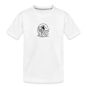 Sorceress simple elegant - black Line Art - Kids' Premium Organic T-Shirt - white - Front