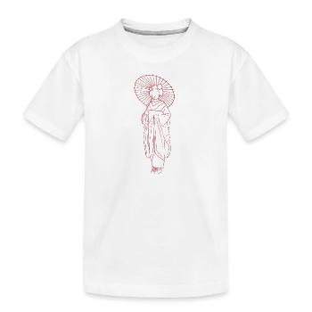 Geisha japonaise rouge - T-shirt bio Premium Enfant - blanc - Devant
