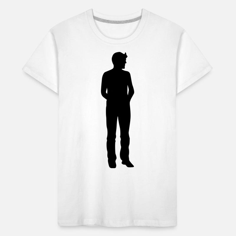 Mann Körper Silhouette Vektor-Design Kinder Premium Bio T-Shirt