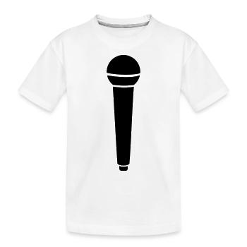 microphone - Kids' Premium Organic T-Shirt - white - Front