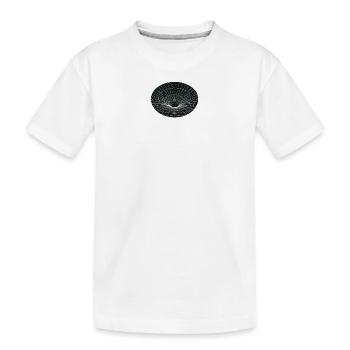 Vortex Grid Wormhole - Kids' Premium Organic T-Shirt - white - Front